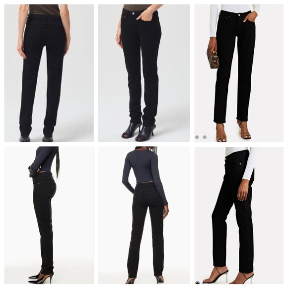 NWT Agolde Devon Stacked Lowrise Stove-Pipe Black Jeans Organic Cotton Size 26 - Picture 4 of 15